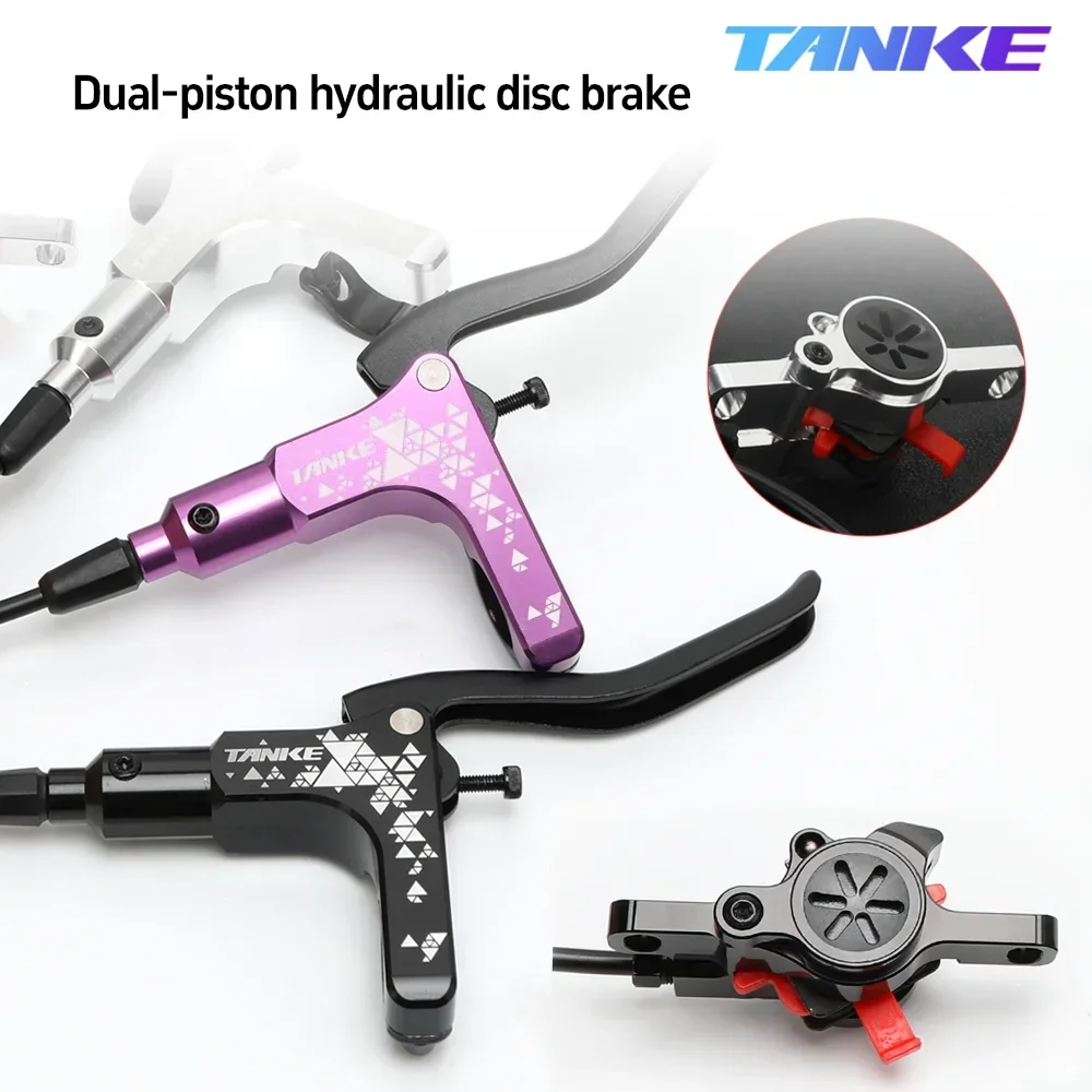 TANKE MTB Hydraulic Disc Brake Set 160mm Rotors Oil Calliper Plate ...