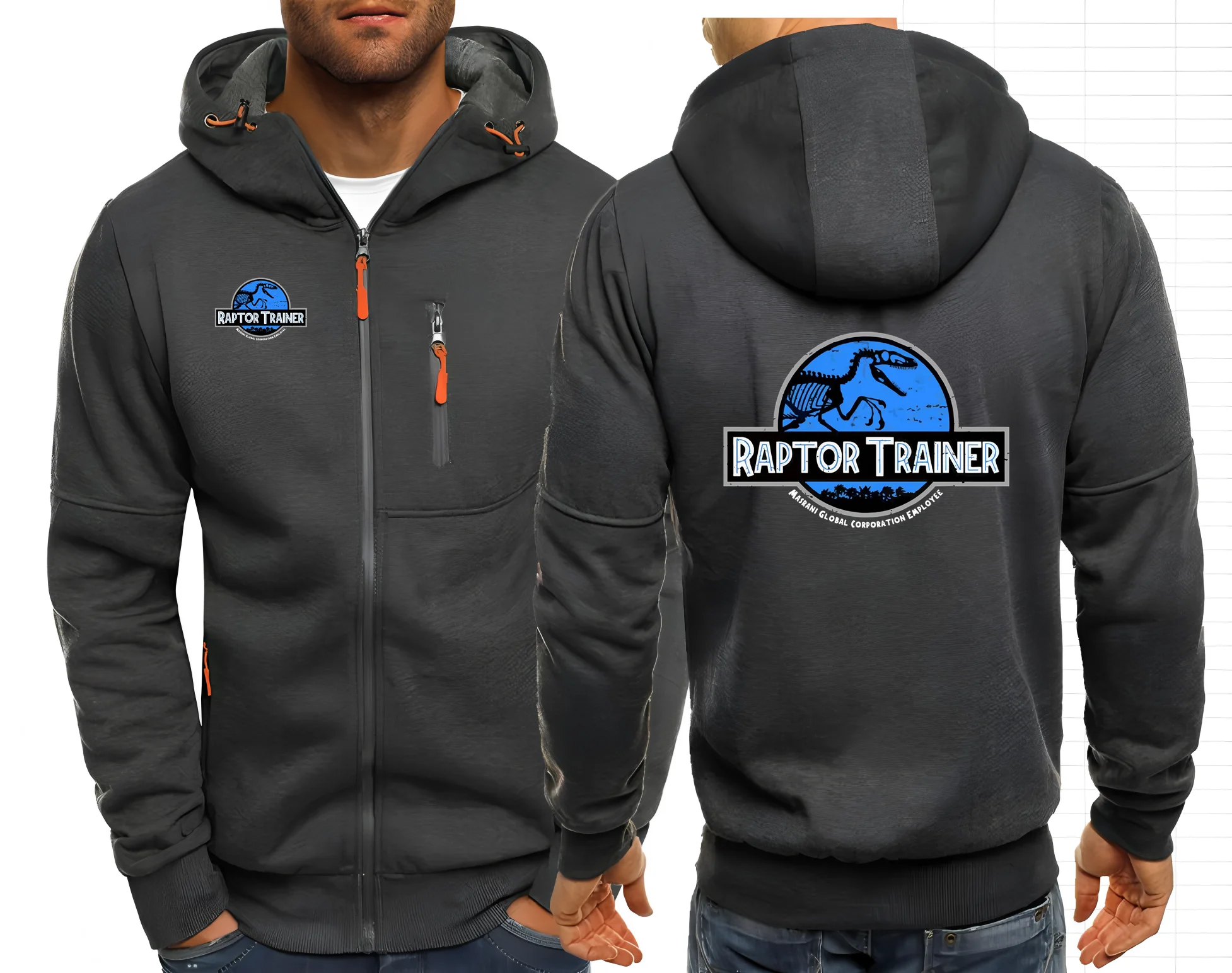 Men Hoodies JURASSIC PARK Dinosaur World Graphic Sweatshirts Leisure Cardigan Men Hooded Pullovers Zipper Hoodies Jacket 2GG2