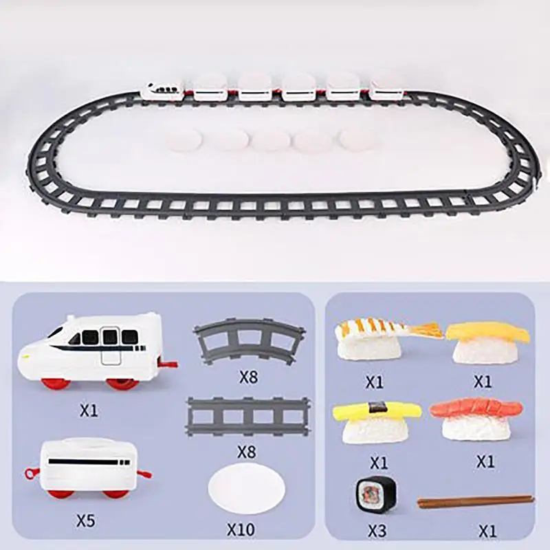 New Sushi Train Track Train Rotary Sushi Toy Electric Train Rotary Sushi Simula Revolving Car Children Electric Train For Kids