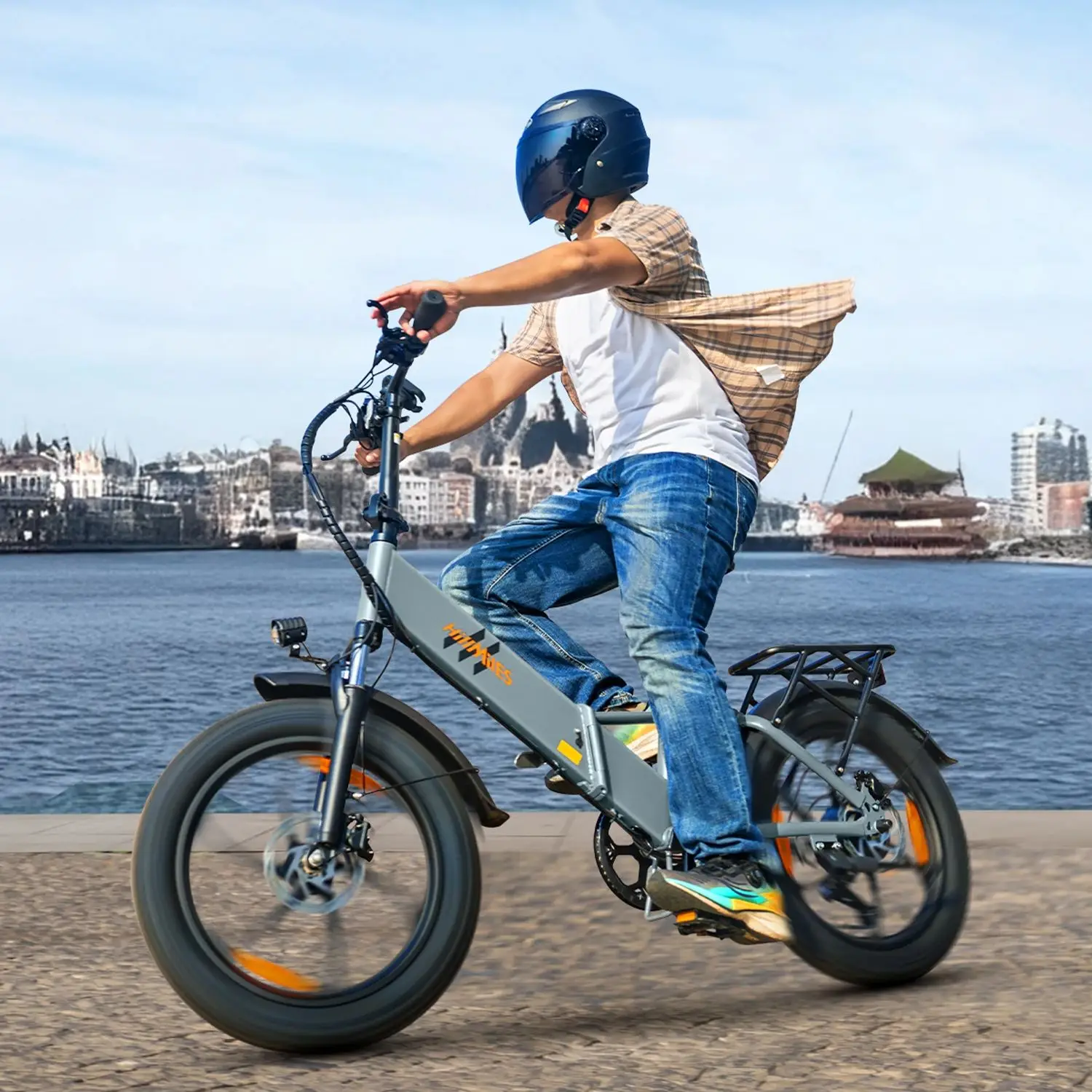 Bicicletta Elettrica Pieghevole HillMiles Mile 2 con Motore da 250W, Batteria 36V13AH, Pneumatici Fat da 20 Pollici per il Commuting Urbano - immagine 6