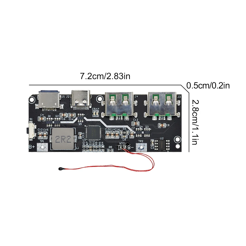 QC4.0 QC3.0 듀얼 USB 22.5W 마이크로/타입-C USB 모바일 보조배터리 모바일 보조배터리 회로 기판 고속 충전 모바일 전원 모듈