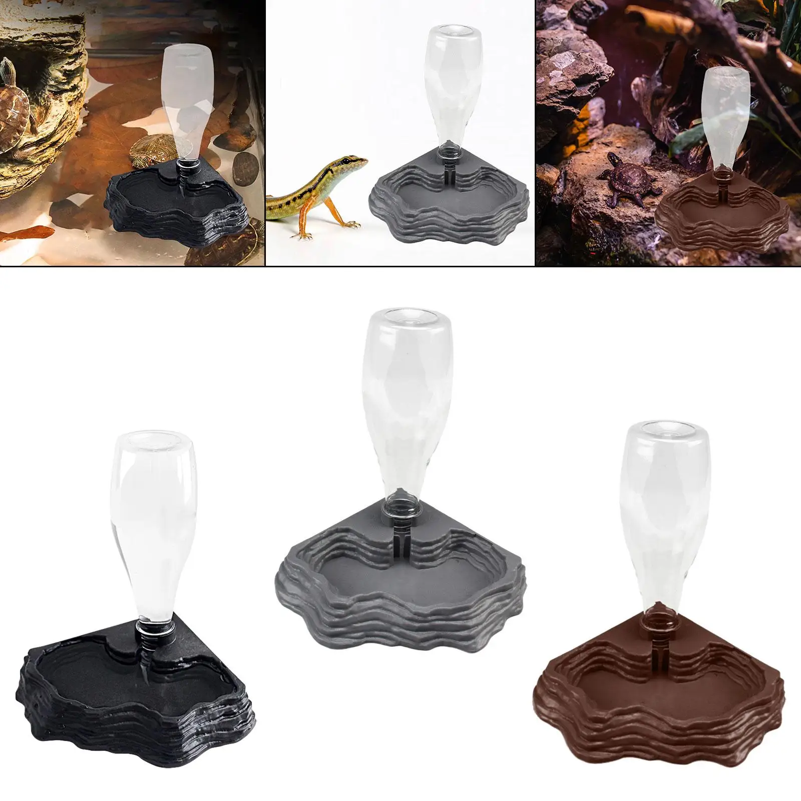 Automatic Reptile Water Dispenser Tank Accessories 400ml Capacity Terrarium Watering Bowl for Lizards Gecko Bearded Dragons