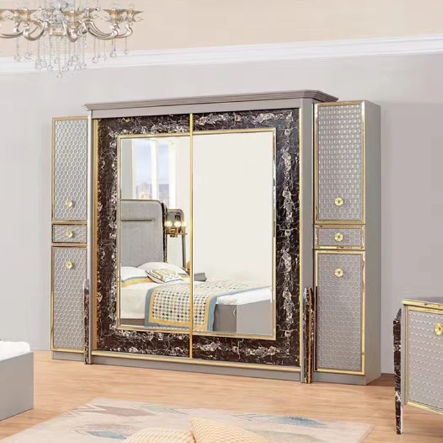 Deluxe Design Bed Room Furniture Bedroom Set King Wooden Bed Furniture Suite 3