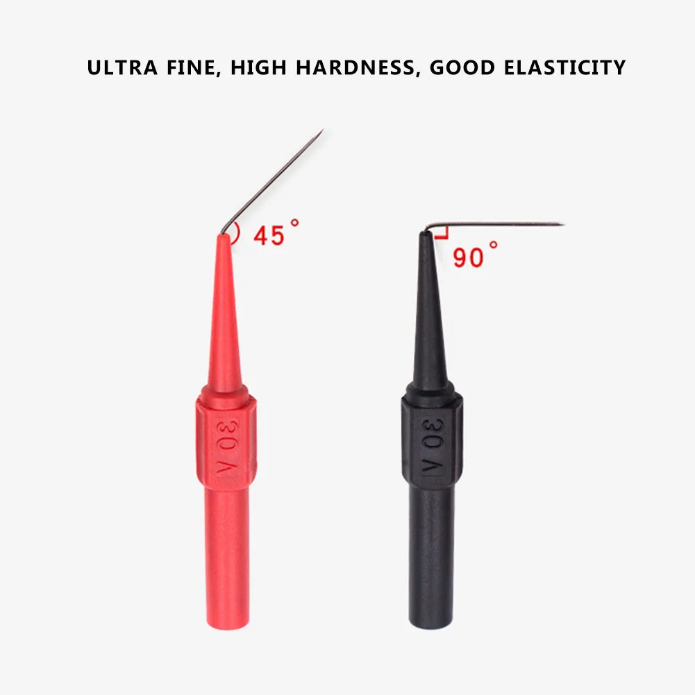 20/10pcs Insulation Piercing Needle Non-destructive Multimeter Test Probes Red or Black 30V 1A Measuring Device For Banana Plug 5