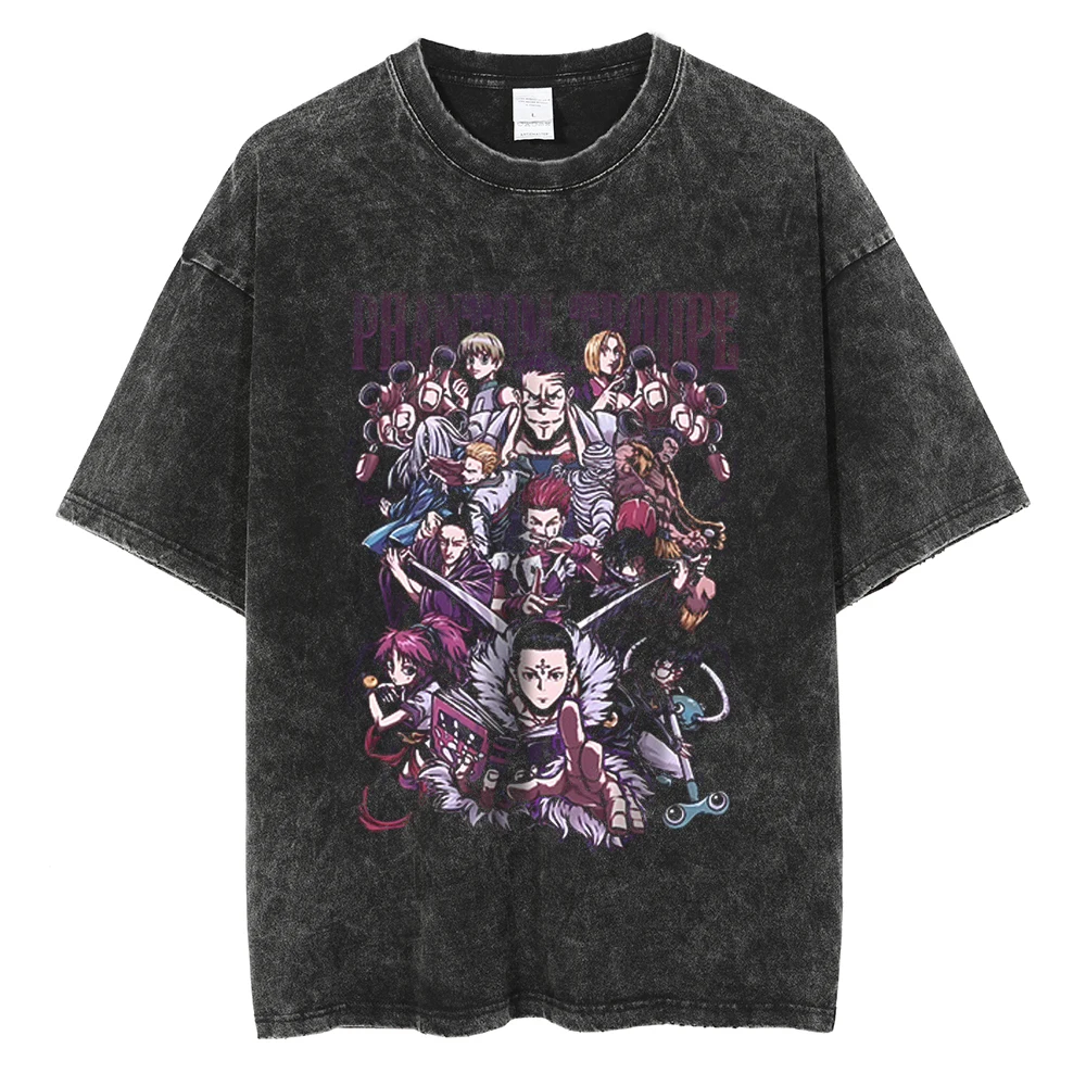 Hot Anime Hunter × Hunter GON FREECSS Print Tshirt Men Women Oversized T-shirts Manga T Shirt Harajuku Male Washed Cotton Tshirt 6
