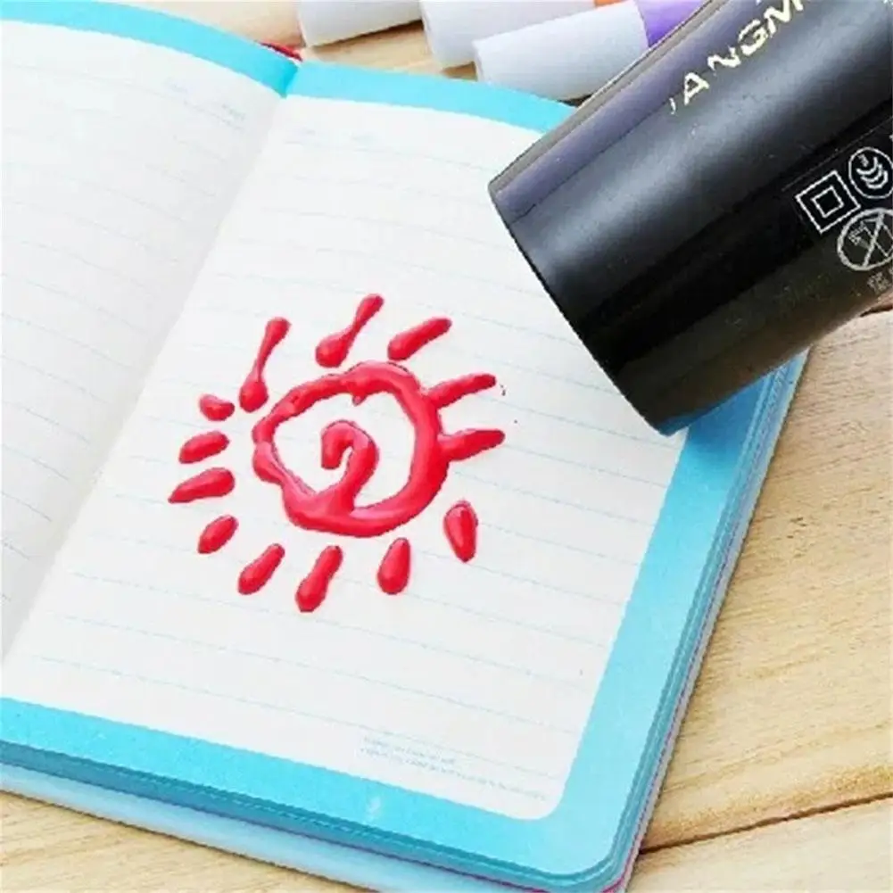 Diy Bubble Popcorn Drawing Pens Cute Magic Puffy Pens For Girls Kids Drawing Markers F6y8