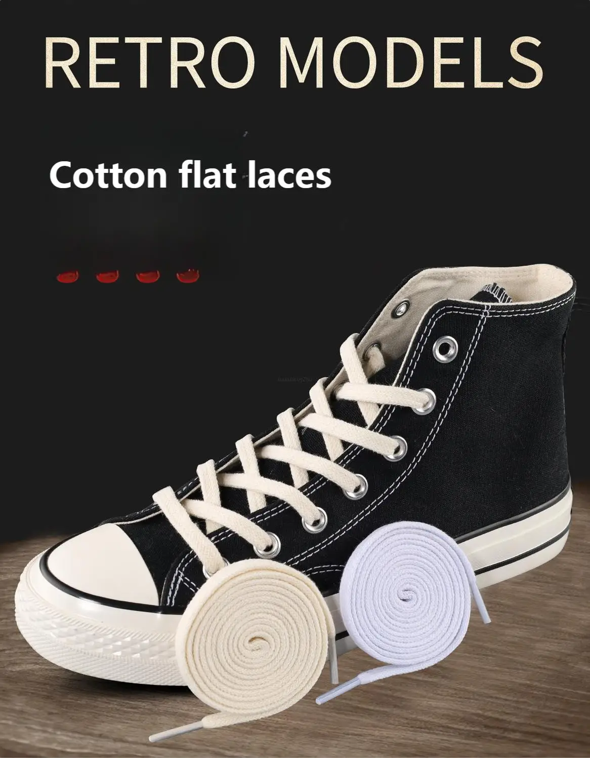 1 Paar Baumwolle Flache Schnürsenkel Sneakers Canvas Schnürsenkel Damen Herren Schnürsenkel Weiß Schwarz Beige Klassische Schnürsenkel für Schuhe Saiten – Detail 1
