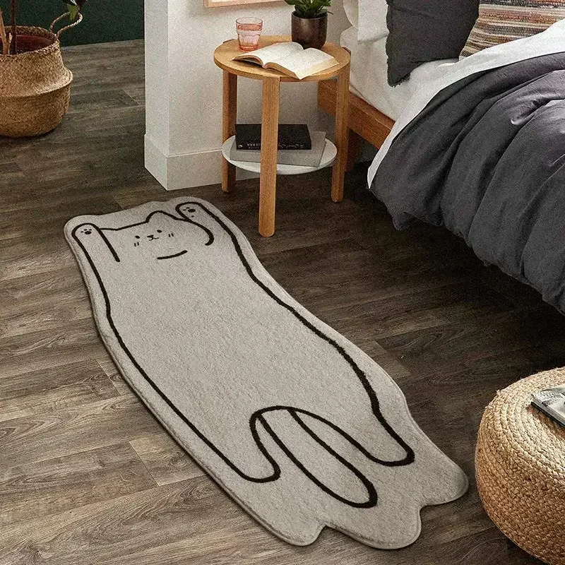 Cartoon Cat Rug Nordic Carpet silk wool rug plush rug imitated cashmere carpet kids carpet floor mat non slip carpet plush carpet decorative carpet crystal pile rug coral velvet rug Non-slip Mats Bedside Rugs Soft Floor Mat Living Room Carpets Table Home Decor