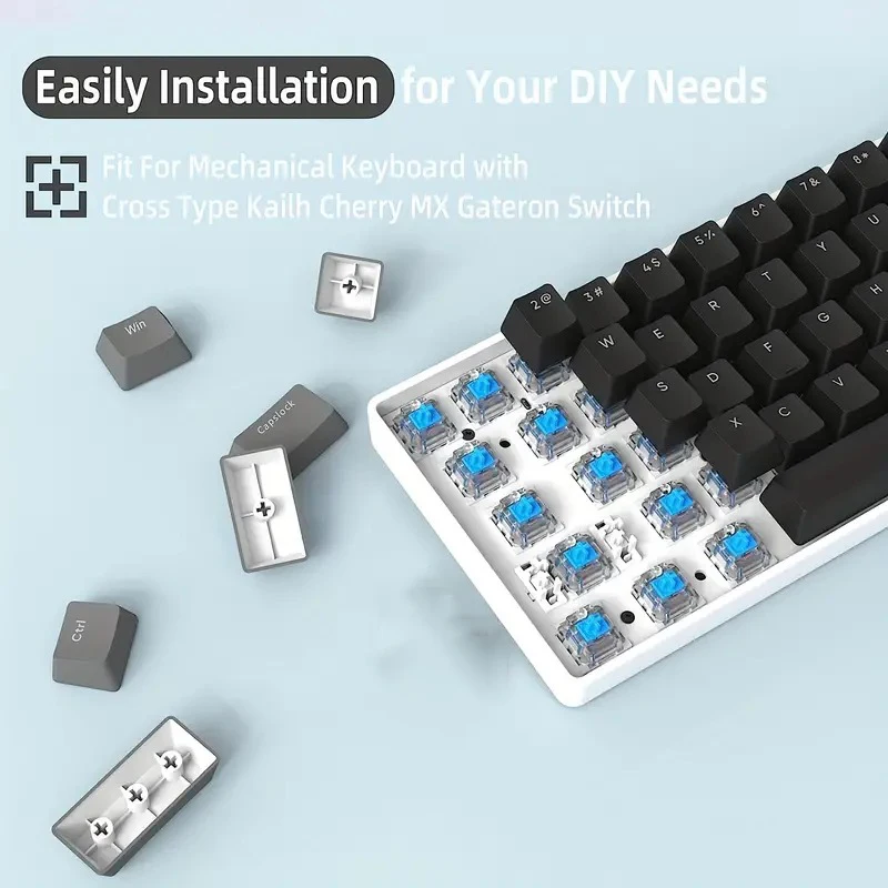 그레이 블랙 반투명 ??키 캡 세트 105 키 OEM 프로필 61 87 104 체리 MX 기계식 게임용 키보드 용 맞춤형 PBT 키 캡
