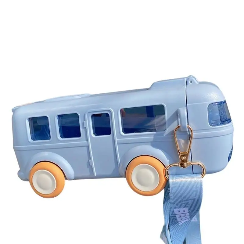 500ml Bus Shaped Water Bottle With Straw Cute Water Bottles Outdoor