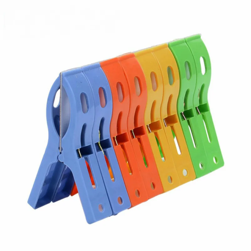 Large Hanger Clips Plastic Windproof Clothes Pins Spring Clamp Beach Towel Clothespins Quilt Clip 8Pcs/set windproof clips beach towel clips clothes pegs towel hanging clips