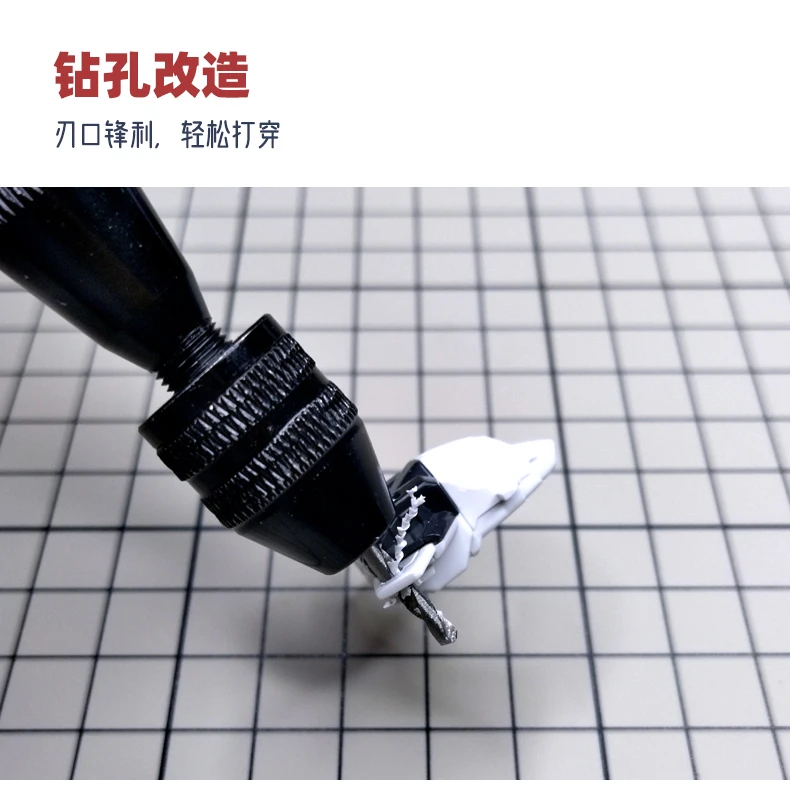 100Shiki LA-002 Hand Drill W/0.8-3.0mm Drill Bit Set Plastic Model Drilling Tools for Model Making Tools Handmade Working DIY