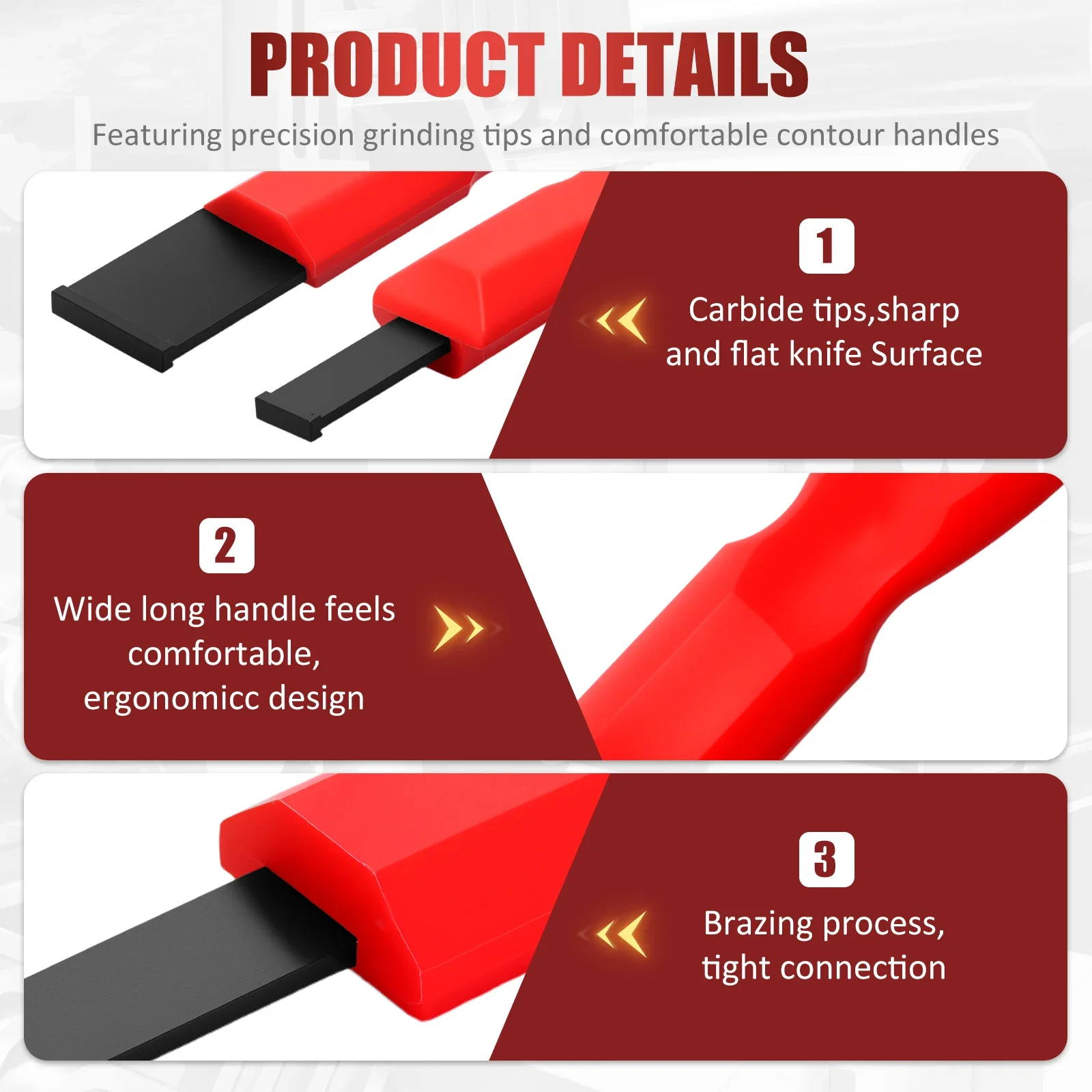 2Pcs Carbide Scraper Set Rust Removal Carbide Scraper Gasket Tool for removing gaskets carbon varnish glue concrete barnacles