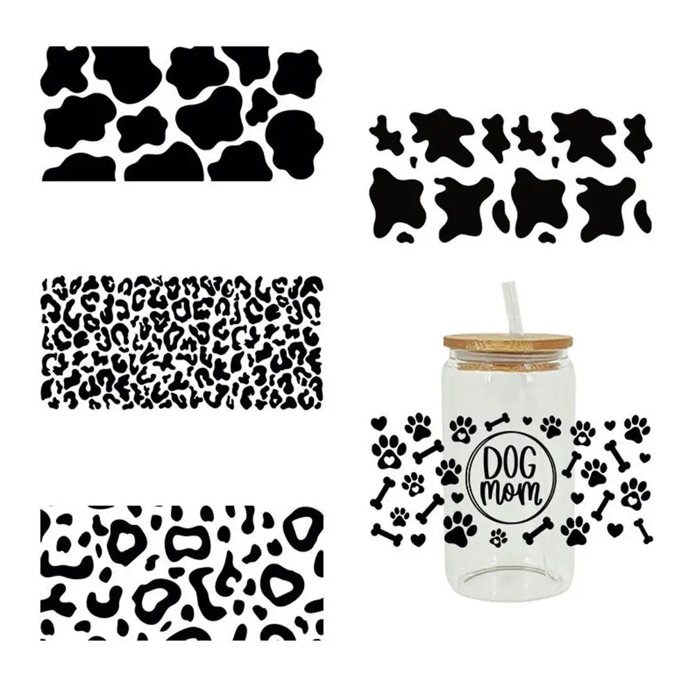 

Leopard UV DTF Transfer Sticker Design Waterproof 16OZ Cups Wraps Sticker Rub On Transfers For Crafts Furniture Custom Logo V9H3