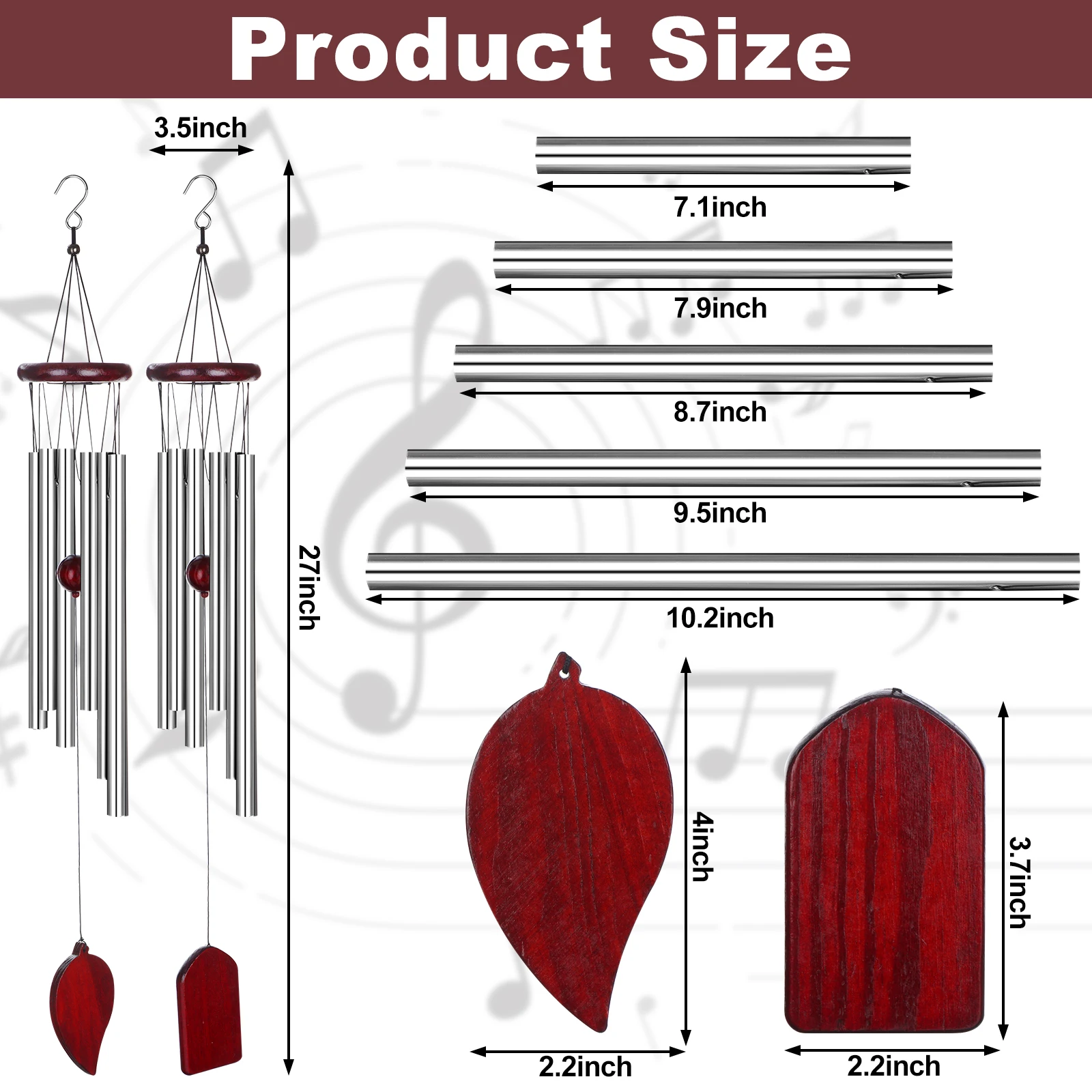 Рисунок 2 - ветряные колокольчики 27 дюймов