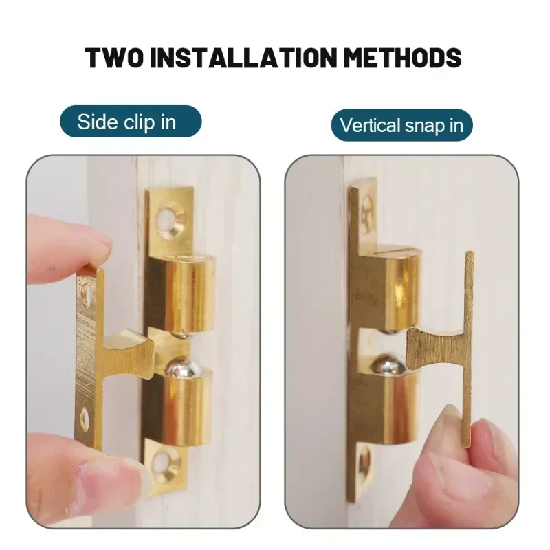 Door Latch 5/1pcs Furniture Brass Double Roller Spring Ball Catch Latches Cabinet Closet Door Adjustable Tension