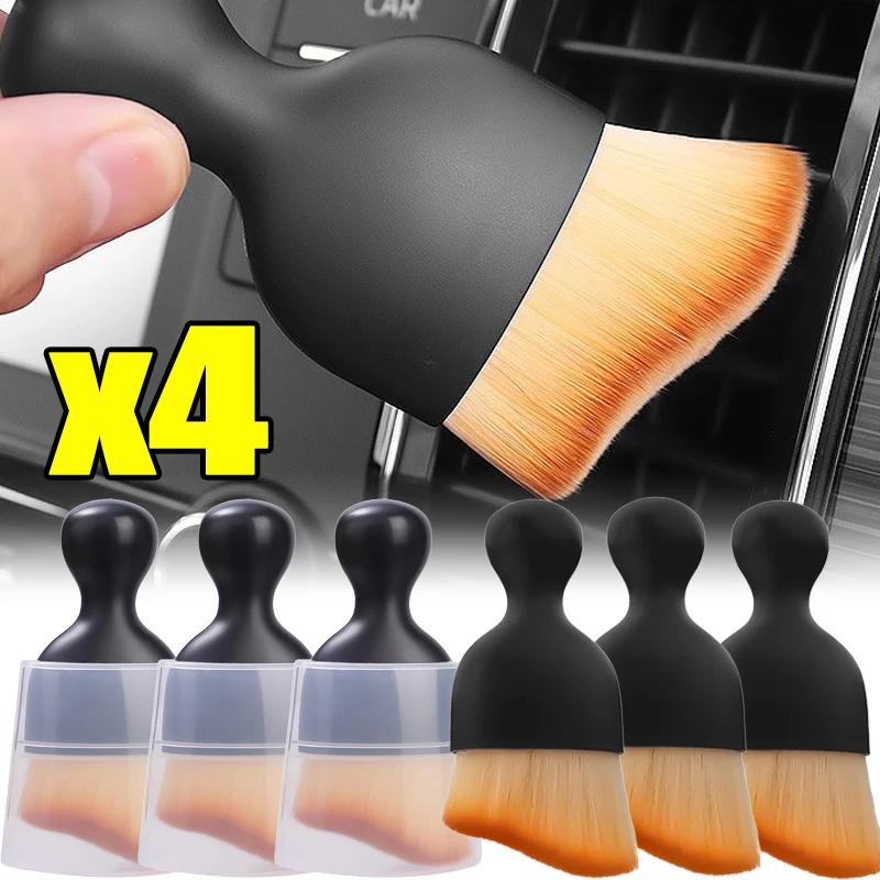

Car Interior Cleaning Brush with Casing Soft Fur Air Conditioning Outlet Cleaning Brush Crevice Dust Removal Detailing Brush
