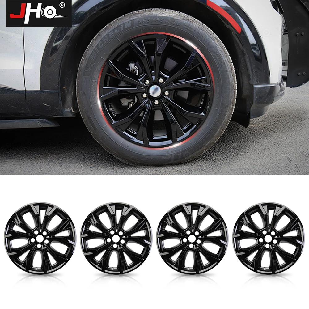 

JHO 4 x Full Set 20‘’ Wheel Hubcaps Cover Glossy Black Fit for Ford Explorer 2021 2022 Car Accessories