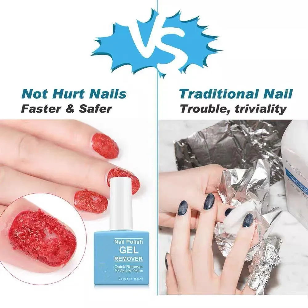 Nail Polish Remover Semi-Permanent Gel 15/30/50ml Fast Burst Degreaser Cleaner Art Tool for Manicure Easy Remove Polish