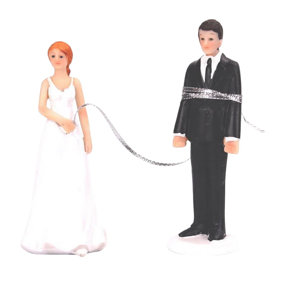 

The Gift Funny Wedding Cake Topper Decorate Figurine Decorative Couple Figure Bride