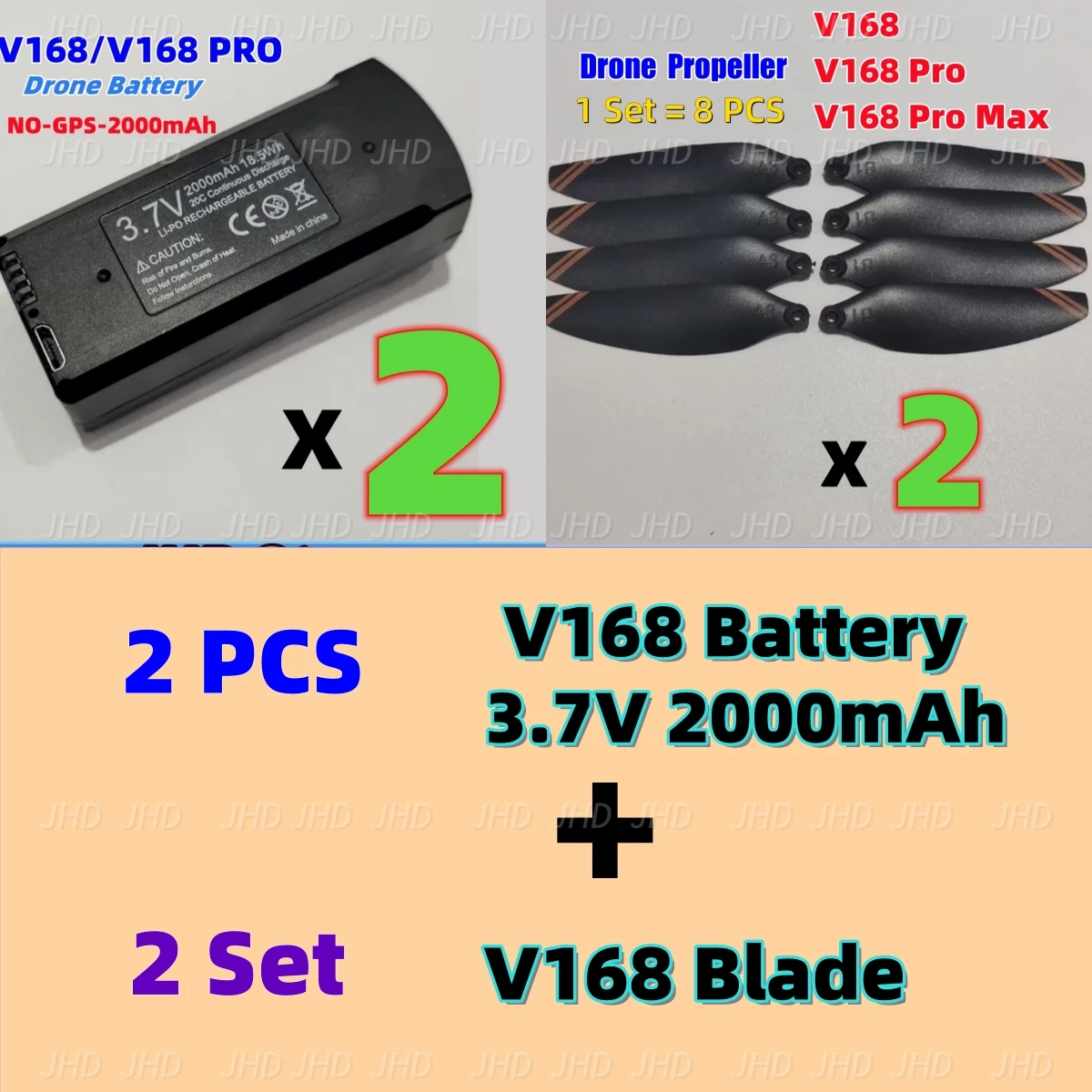 Description Picture 4 of itemJHD V168 GPS Drone Battery For V168/V168 PRO/ V168PRO MAX NO GPS /GPS Battery For V168 PRO Battery Propellers Wholesale
