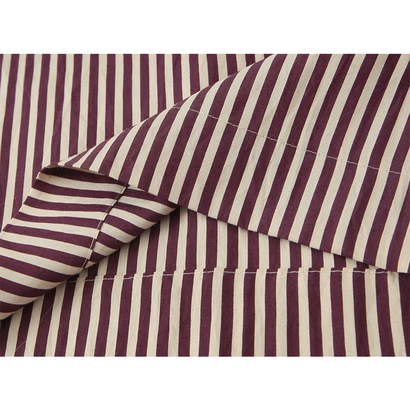 Casual Chic Stripe Pants for Women Side Pockets Straight Loose Pants New Fashion 2025 Autumn High Streetwear Trousers