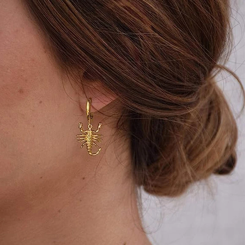 Huitan Personality Scorpion Drop Earrings for Women Hip Hop Style Minimalist Animal Pendant Cool Girls Earrings Modern Jewelry - Image 3