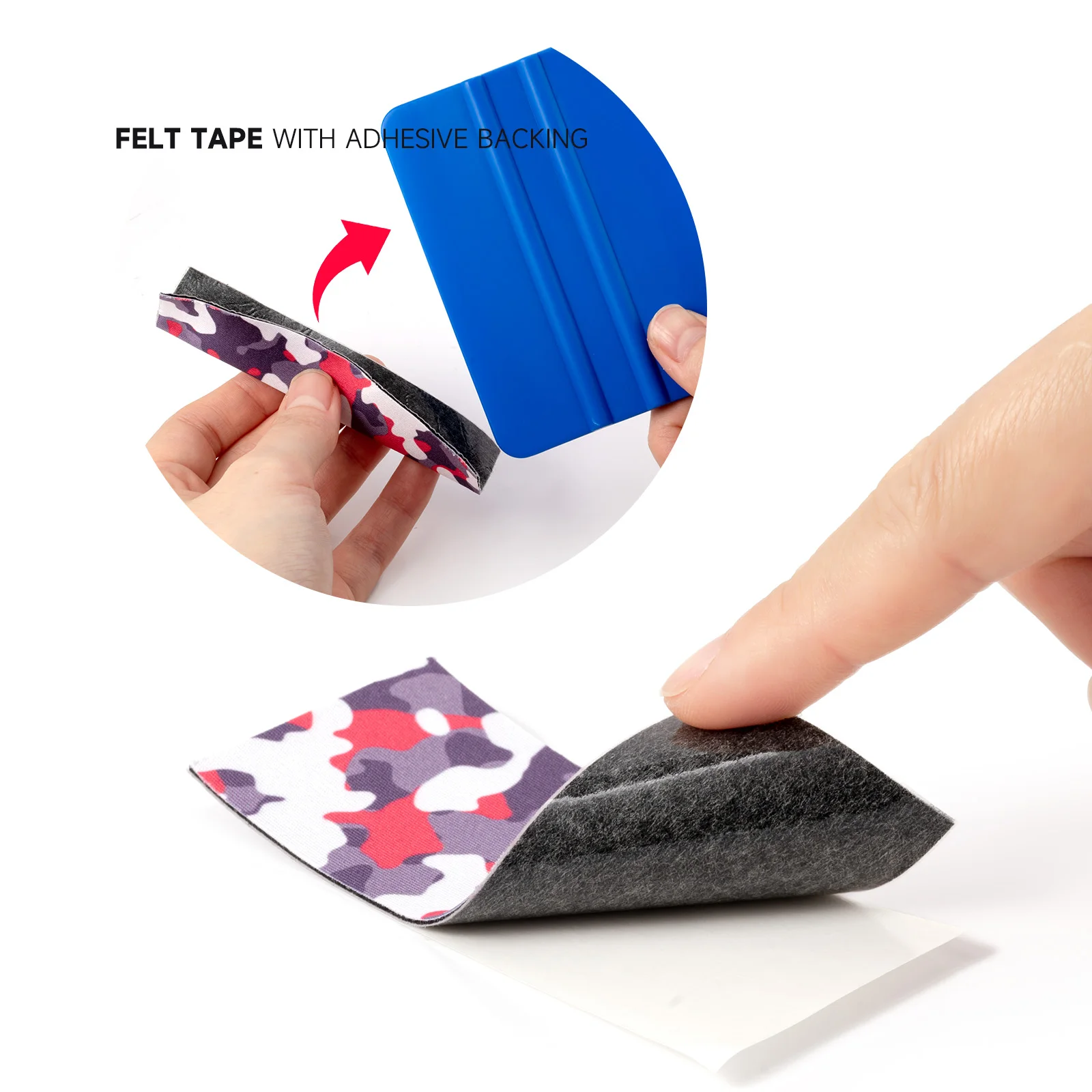 EHDIS Car Wrap Plastic Squeegee Protective Fabric Cloth Hard Card Scraper Buffer Edge Suede Felt Window Film Sticker Tint Tools car vinyl wrapping tool
