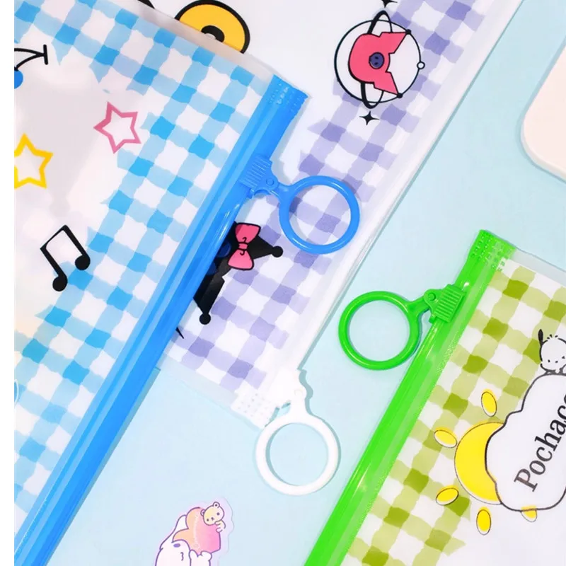Sanrio Kawaii Hello Kitty Melody Kuromi Zipper Bag 10pcs-20pcs Child Stationery Packaging Bag Seal Dustproof Storage Bags