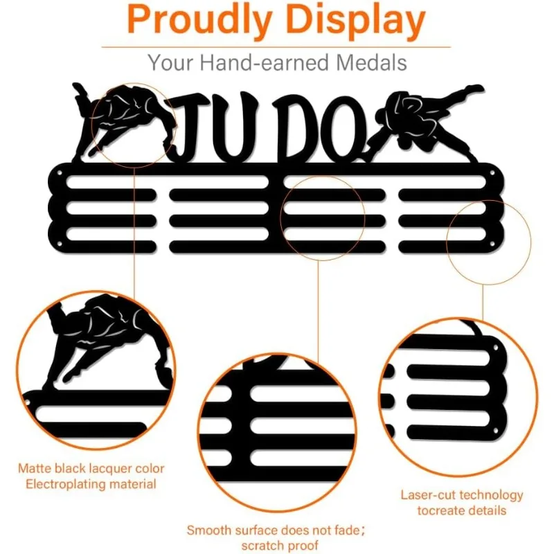 Medal Hanger Display 1pc Judo Medal Holder Wall Mount Ribbon for 60+ Medals