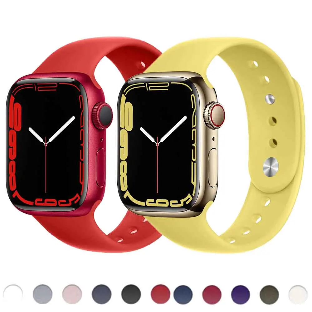 Cinturino In Silicone Per Apple Watch Series 8 Bracciale 45Mm 44Mm 40Mm 42Mm Sport Correa Apple Watch Band Se 3 7 41 38 Cinturino Ultra 49Mm