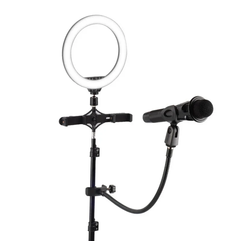 Desk Mic Stand Universal Hose Shelves with Heavy Duty Desk Clamp Microphone Stand Mic Clip Holder Arm Mount
