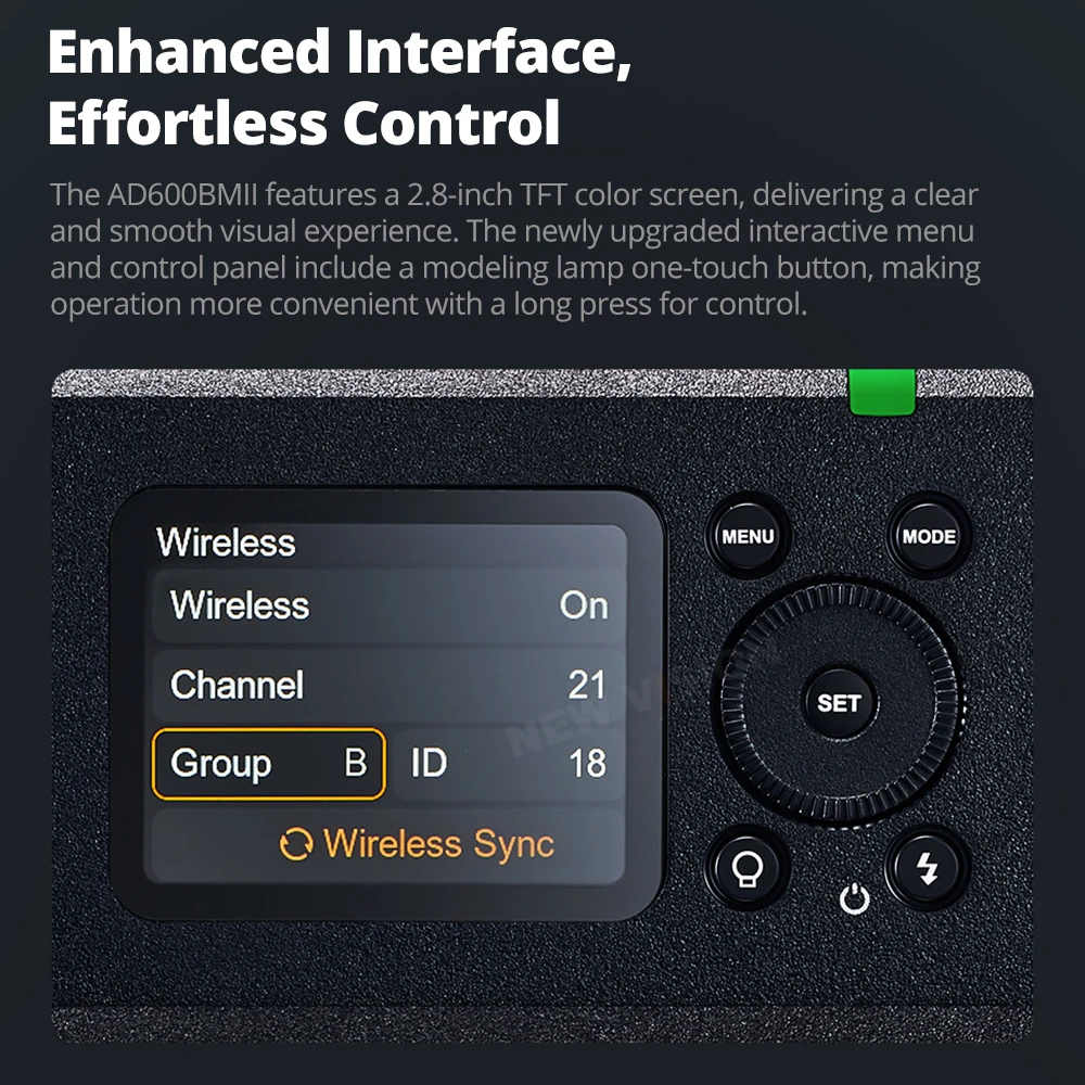 고독스 AD600BM II 고독스 AD600BMII 스트로브 플래시 600Ws 야외 플래시, 0.01-1.9초 재사용, 원터치 동기화, GN87 40W 모델링 램프