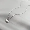Collier tendance à chaîne serpent plate avec pendentif disque à trois couches pour femme, chaîne de perles simple, accessoires de bijoux de fête