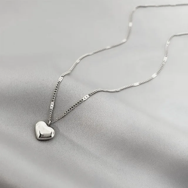 Collier tendance à chaîne serpent plate avec pendentif disque à trois couches pour femme, chaîne de perles simple, accessoires de bijoux de fête