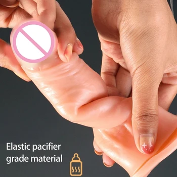 Realistic Hollow Dildo Super Stretch Harness Penis Pants For Woman Men Wearable Penis Extension Sleeve Dick Sex Toys For Couples 4