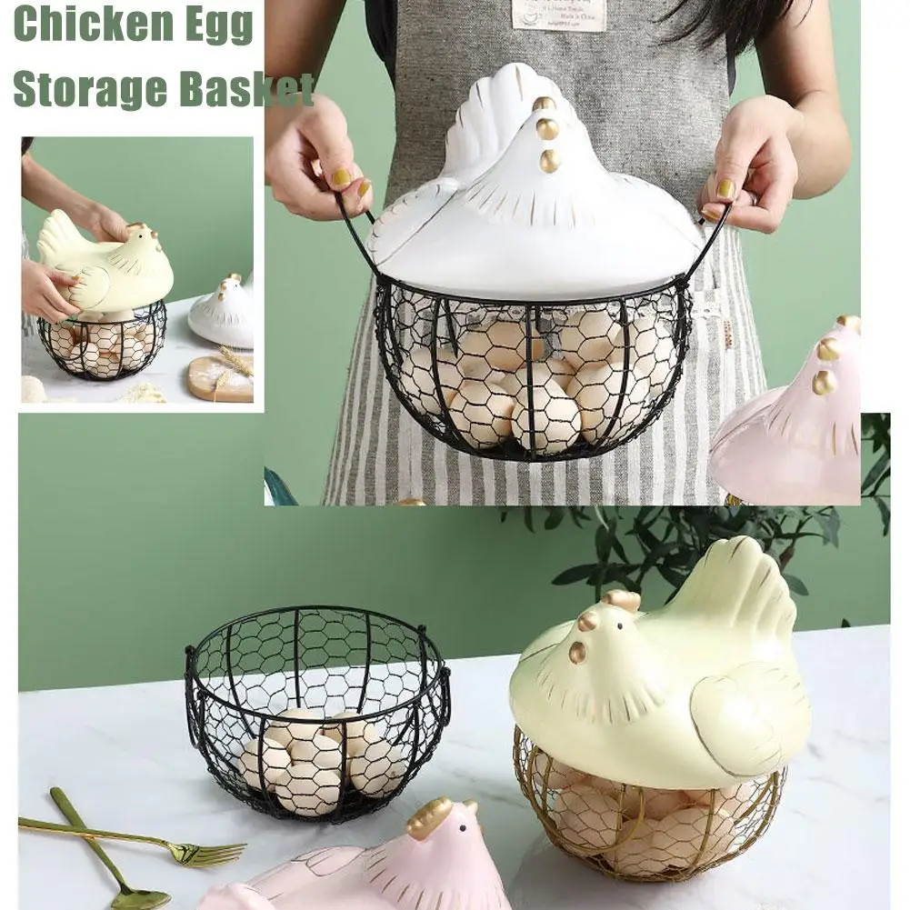 

Egg Basket Holder Baskets Eggs Gathering Chicken Storage For Countertop Cartons Farm Ceramic Collection Container D3c8