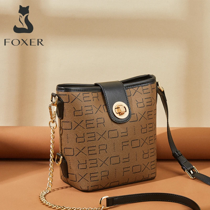 Foxer Seigny Women PVC Leather Crossbody Shoulder Bag