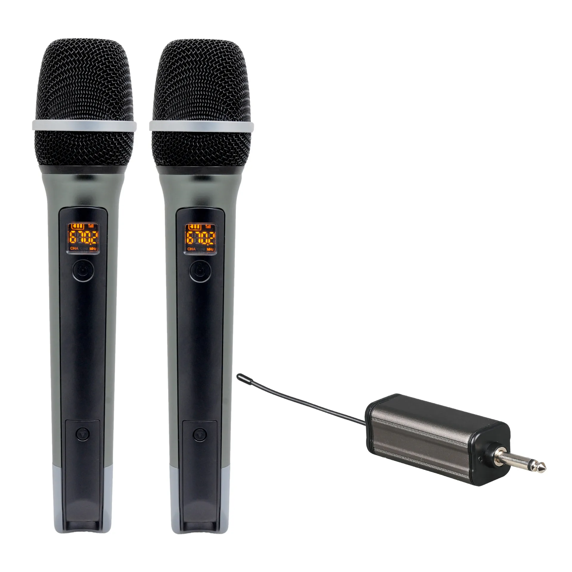 

UHF Wireless Microphone Metal Handheld Dynamic Mic System with Receiver 6.35mm Plug for Amplifier PA System Karaoke Singing