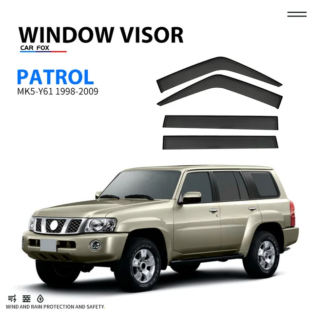 For Nissan Patrol Y62 Y61 Y60 Window visor Weather Shield Side Window