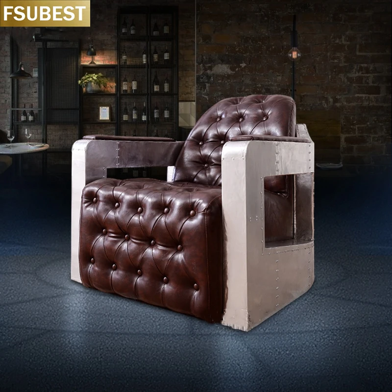 

FSUBEST Vintage Aviator Leather Industrial Sofa Divani Kanepe Bankstel Hoekbank Sofy Salon Meuble Set Furniture Living Room