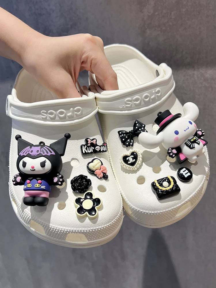 

Аксессуары для обуви Sanrio Kuromi Cinnamoroll, «сделай сам», аксессуары для обуви с отверстиями (без обуви)
