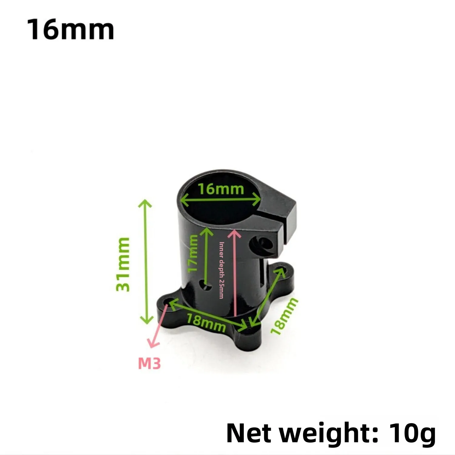 16mm 20mm 튜브 랜딩 기어 마운트 90도 수직 플레이트(멀티 로터용) 작물 살..