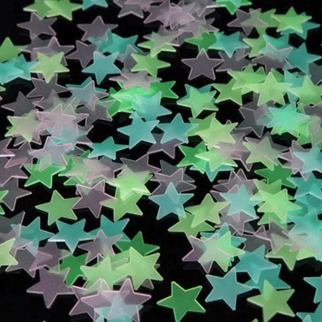 100pcs/bag 3cm Luminous In The Dark Toys Luminous Star Stickers Bedroom Sofa Fluorescent Painting Toy PVC Stickers for Kids Room 2