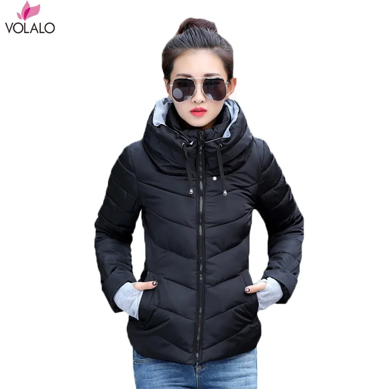 

VOLALO Down Jacket 2024 New Cotton Coat Women Short Paragraph Collar Women's Cotton Jacket Winter Jacket Small Outwear