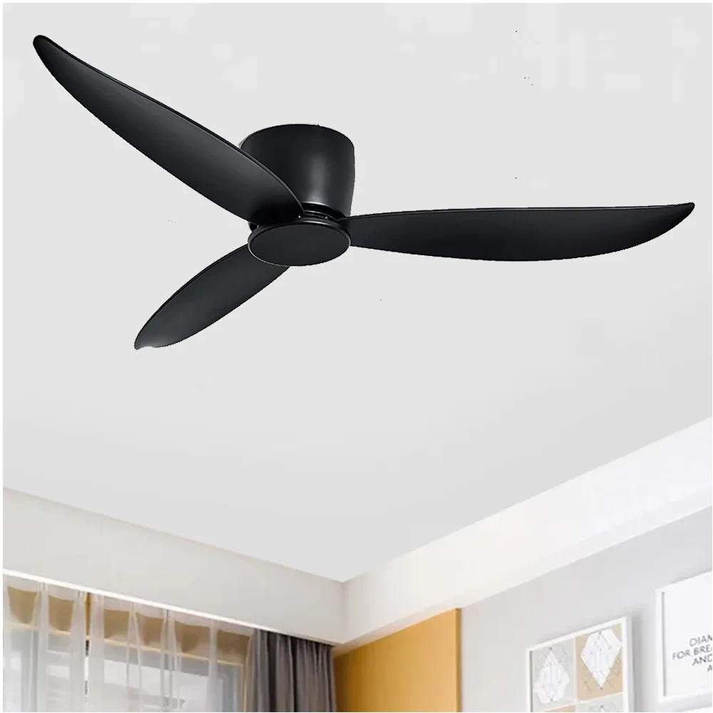Ceiling Fan No Light 36 42 52 Inch DC Motor Remote Control Cooling Fans Lamp Low Floor Ceiling Fan White Black Color FAN 5