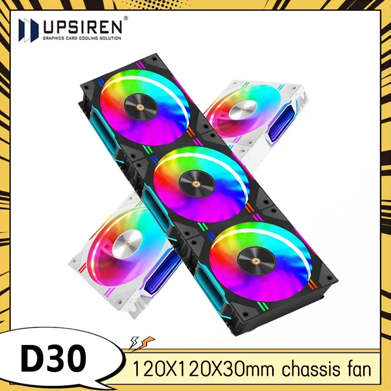 High-Performance Black Computer Case Cooling Fan with ARGB Lighting and PWM Control