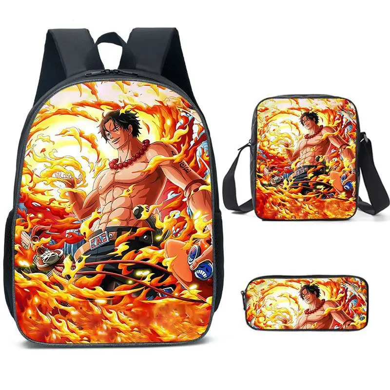 thumbnail image 1 of Mochila de una pieza para estudiantes de primaria y secundaria Mochila de dibujos animados con bandolera y estuche para lápices Conjunto de tres piezas, 1 of 5