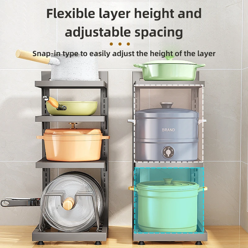 Expandable Pots and Pans Storage Rack Kitchen Stainless Steel Pot ...