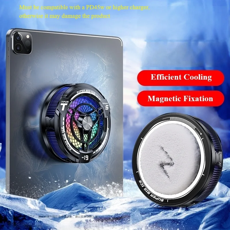 High-Performance RGB Magnetic Tablet & Phone Cooler with Powerful Cooling for Gaming & More